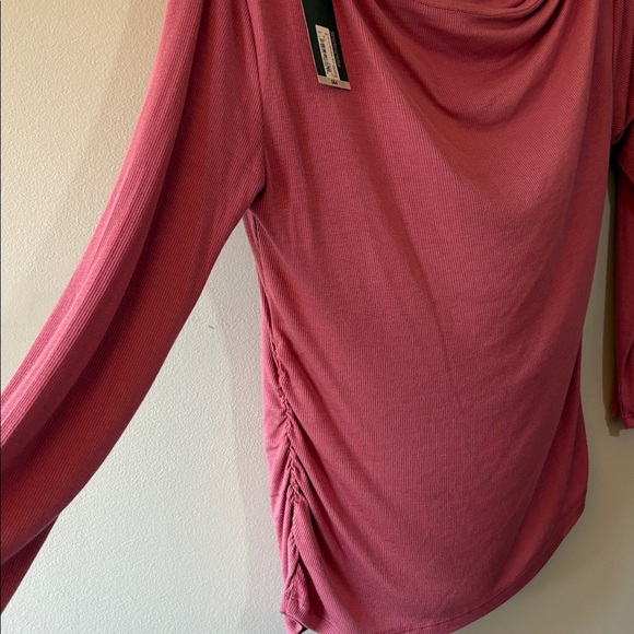 NWT-Women's Pink Draped Asymmetrical Top M - Picture 3 of 3
